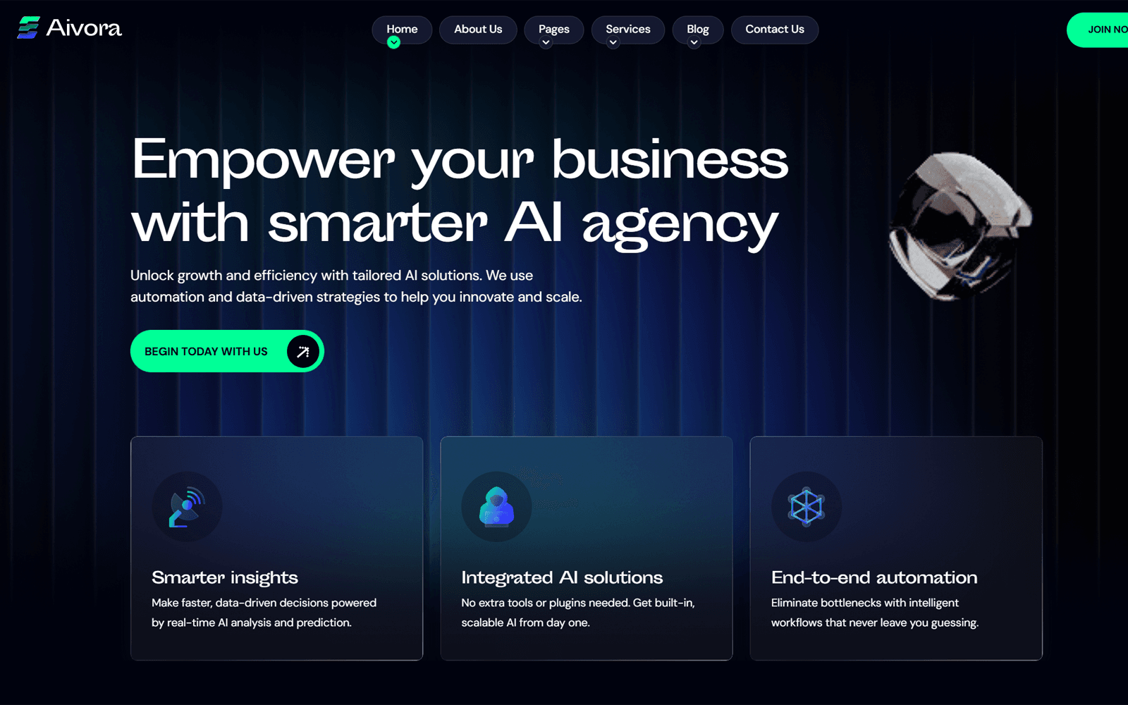 Agency website example by Webhost Media