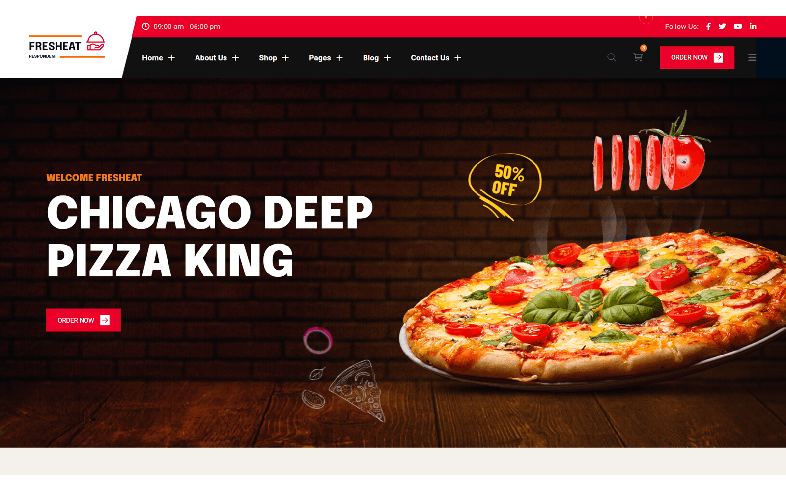 Food business website example by Webhost Media