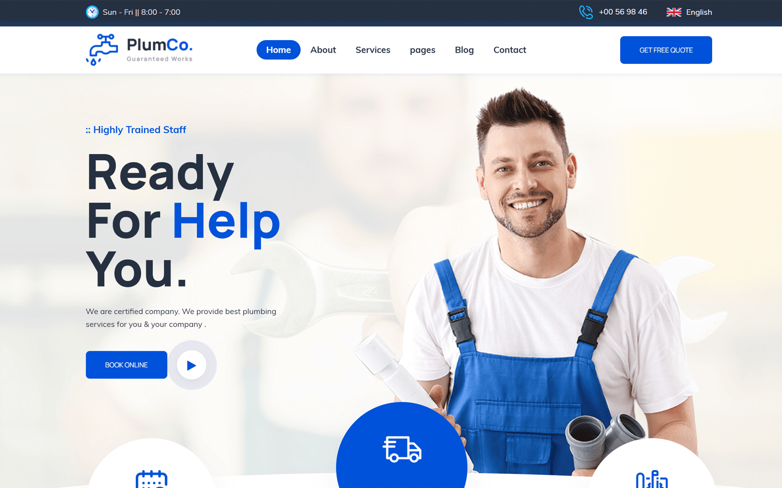 Plumber website example by Webhost Media